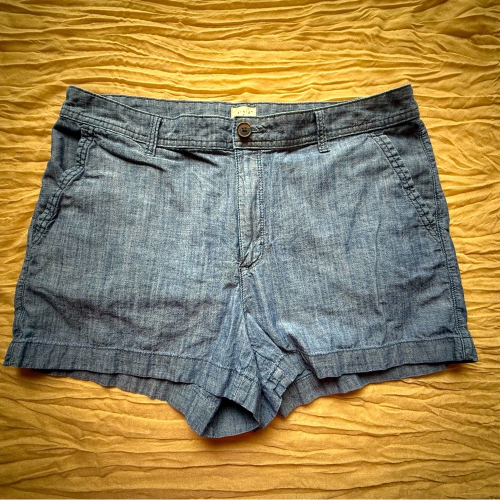 A new day washed chambray denim shorts